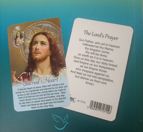 Laminated prayer card sacred - laminated,