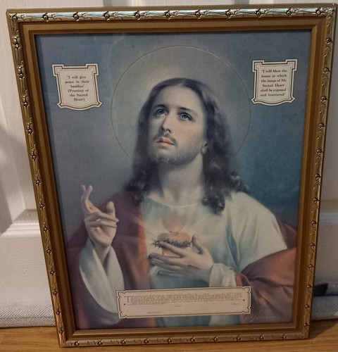 Vintage sacred heart jesus - vintage,